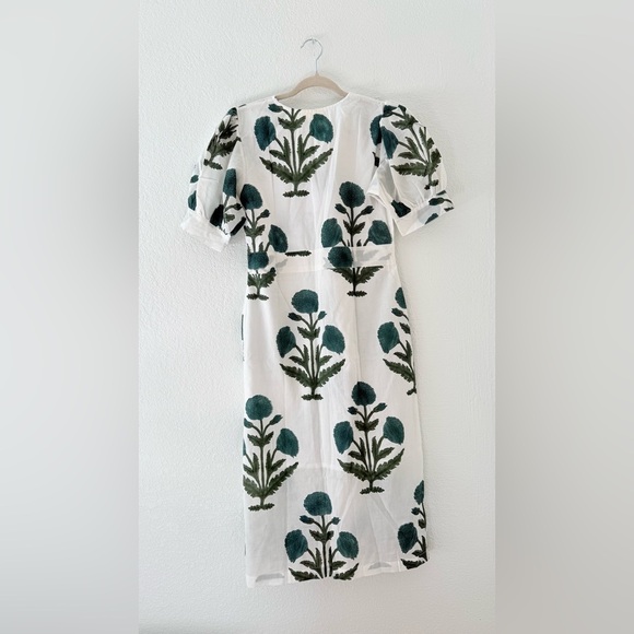 Indigo by boutin The poppy floral midi dress short puff sleeves size M - Picture 13 of 13